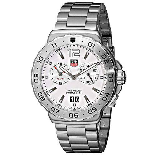 TAG Heuer Men's WAU111B.BA0858 Formula 1 White Dial Grande Date Alarm Watch