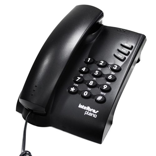 Telefone com Fio e Chave Pleno Preto - Intelbras