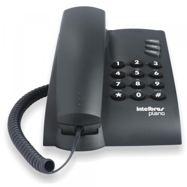 Telefone com Fio Intelbras Pleno com Chave Preto