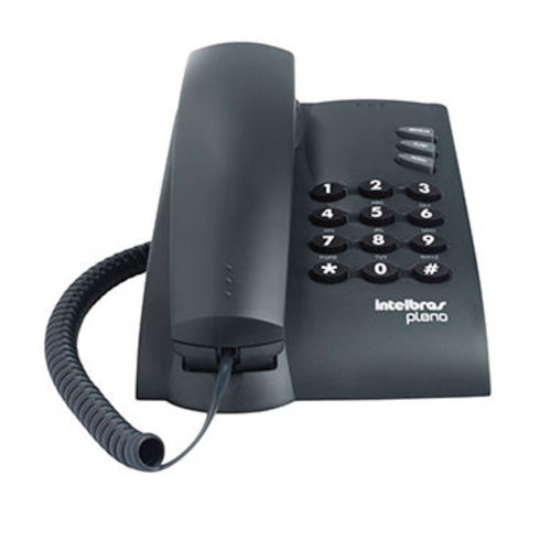 Telefone com Fio Pleno e com Chave - Intelbras-Preto