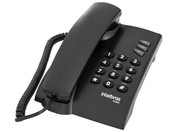 Telefone com Fio Sem Chave de Bloqueio - Preto - Intelbras