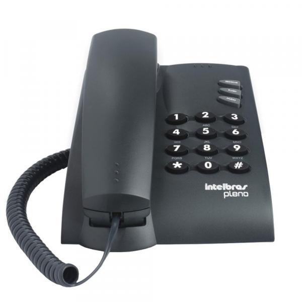 Telefone Intelbras Pleno com Fio S/ Chave de Bloqueio Preto