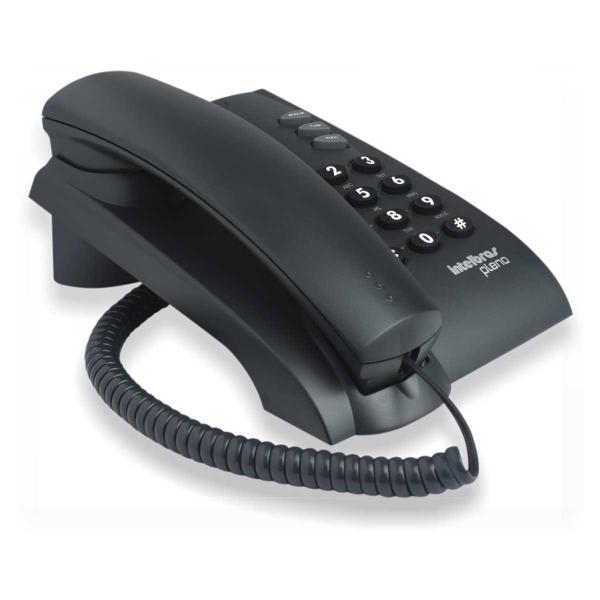 Telefone Intelbras Pleno Preto C/ Chave C/Fio