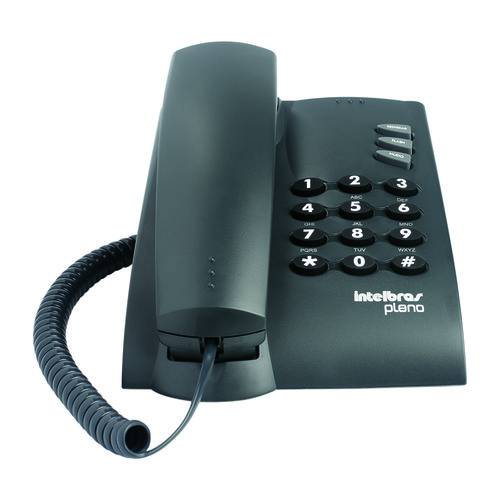 Telefone Intelbras Pleno Preto com Chave com Fio 4080057