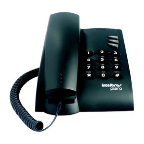 Telefone Intelbras Pleno Preto com Chave com Fio 4080057