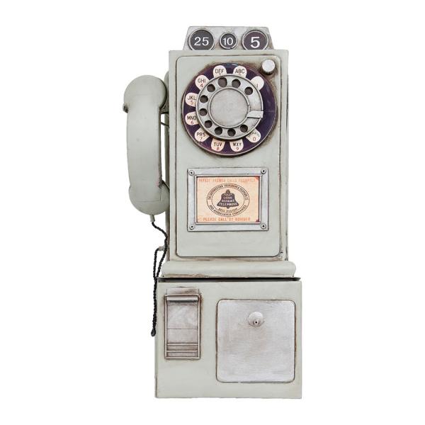 Telefone Retro Metal Cinza Oldway