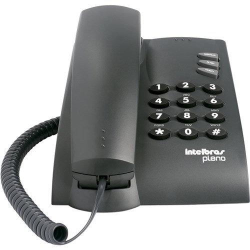 Telefone Sem Chave com Fio - Pleno 4080051 - Intelbras (Preto)