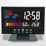 Temperatura Sensor de Som Digital Medidor de Umidade do Relógio com Color Display Termômetro Higrômetro Calendário Estação Meteorológica