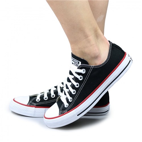 Tenis All Star Cano Baixo - Preto/vermelho CT00010007