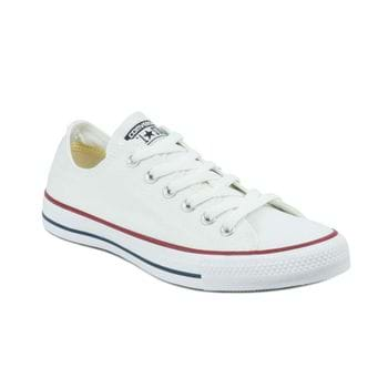 Tênis Converse All Star Chuck Taylor Ox Branco/Branco/Marinho Tamanho 41