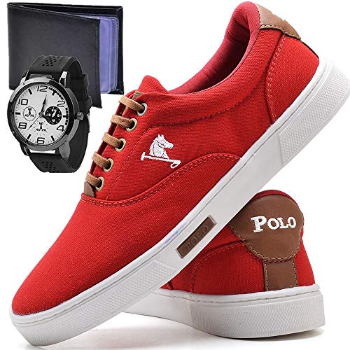 Tênis Masculino Polo Joy C/Relógio e Carteira