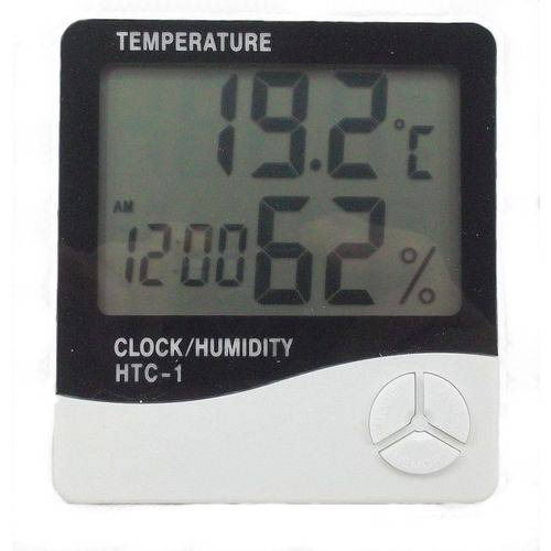 Termo-higrômetro Digital Termômetro Higrômetro Relógio Htc1
