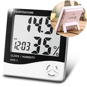 Termo Higrometro Relogio Medidor de Temperatura Digital Humidade de Mesa