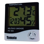 Termo-higrômetro Temperatura E Umidade Relógio Digital Lcd
