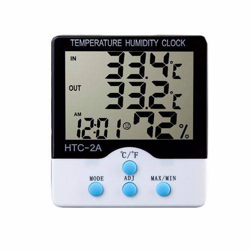Termômetro Higrômetro Relógio Digital Parede e Mesa