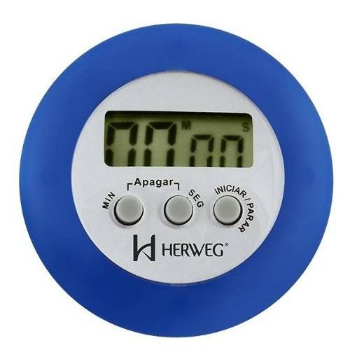 Timer Herweg 3303 102 Contagem Regressiva Alarme Sonoro Azul