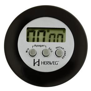 Timer Herweg 3303 Contagem Regressiva Alarme Sonoro Preto