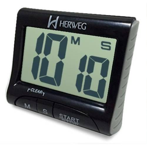 Timer Herweg 3307 Contagem Regressiva Alarme Sonoro Preto