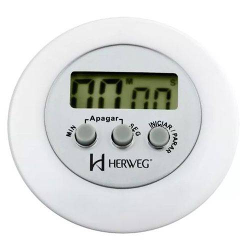 Timer Herweg 3308 034 Contagem Regressiva Alarme Sonoro Preto