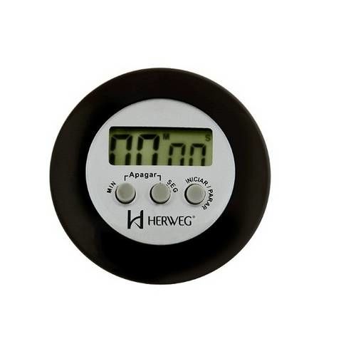 Timer Herweg 3308 034 Contagem Regressiva Alarme Sonoro Preto