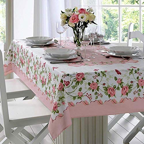 Toalha de Mesa Retangular 8 Lugares Lepper Rose