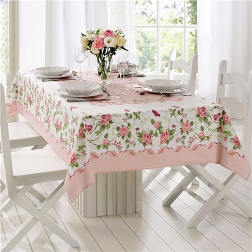 Toalha de Mesa Rose Retangular 155X250cm Lepper