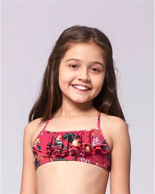 Top Infantil com Babado - Rosa Floral P