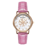 Trendy Relógios Feminino PU Leather Strap Rodada Dial Quartz Watch223