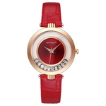 Trendy Relógios Feminino PU Leather Strap Rodada Dial Quartz Watch245