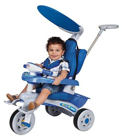 Triciclo Infantil Fit Trike com Estofado Azul Magic Toys