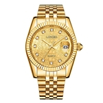 TS Homens Mulheres Moda Casual Calendário Aço Inoxidável Diamante relógio de pulso for Business