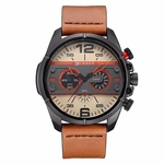 Amyove Lovely gift Moda Masculina CURREN Grande Rodada Dial relógio de quartzo para o desgaste Outdoor Sports