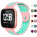 Substituição Banda Esporte respirável Silicon pulseira Strap Watch para Fitbit Versa