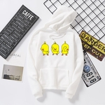 Ts Unisex Outono Inverno Solto Camisola Do Hoodie Impressão Amarela Ducks Casal Do Pulôver