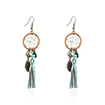 Turquoise Acessórios europeu e americano Tassel Pingente Brincos HQEF1071