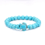 Turquoise Turtle Pulseira vulcanica Pedra Bracelet Pulseira Turtle Elastic