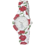 U.S.Polo Assn.Metal de quartzo feminino floral de dois tons original