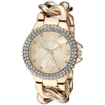 U.S. Polo Assn. Relógio analógico de quartzo feminino bracelete de aço inoxidável, dourado, 20.2