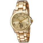 U.S. Polo Assn. Relógio de quartzo analógico feminino com alça de liga de ouro, 7 Original