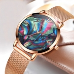 Ultra thin Ladies Watch Women Rose Gold Stainless Steel Quartz Wrist Watch