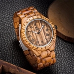 Unique Luxury Brand Black Zebrawo Mens Quartz Watches Fashion Natural Wood Watch