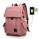 Unisex Canvas Grande CAPACIDADE Bolsa Escola Elegante Viagem Exterior Mochila externo com USB