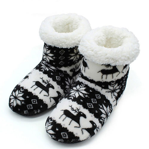 Unisex Chinelo Elk Natal Inverno Sapatos de interior Quente Contton Slipper Plush Pantufa