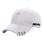 Unisex cor sólida Bordado Plano Snapback Hat ajustável Hip-Hop Baseball tampão repicado com Ferro Anéis Decoração