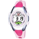 Unisex Crianças Esportes 30m À Prova D 'Água PU Strap ABS Case NowTime Calendar Alarm Chronograph Digital Watch