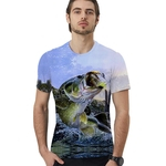 Unisex 3D Digital Printing Loose-fitting Tamanho Grande Rodada T-shirt Neck mangas curtas camiseta