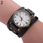 Unisex Estilo Retro Multi-camadas Pulseira De Couro Pulseira Pulseira Relógio De Presente