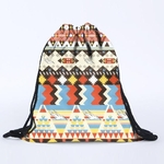 Unisex geom¨¦trico retro Mochilas de impress?o 3D sacos de cord?o Mochila B