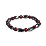 Unisex Hematita magnético bracelete frisado preto e vermelho geométricas Beads Pulseira Cadeia presente