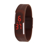 Unisex Homens Mulheres Moda Silicone LED Red Sports rel¨®gio de pulso Pulseira